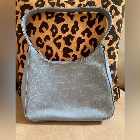 Nine West Light Blue Crocodile Print Handbag With Pockets - Picture 2 of 12